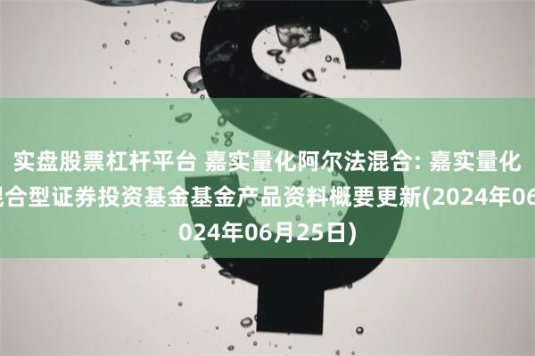 实盘股票杠杆平台 嘉实量化阿尔法混合: 嘉实量化阿尔法混合型证券投资基金基金产品资料概要更新(2024年06月25日)