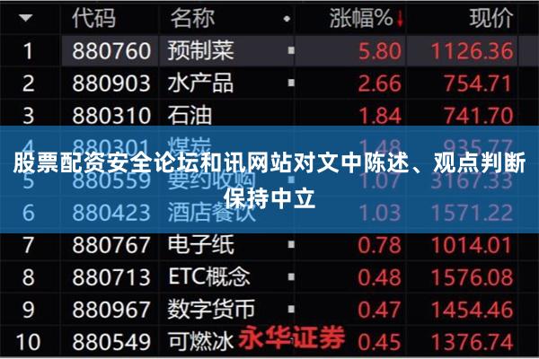 股票配资安全论坛和讯网站对文中陈述、观点判断保持中立