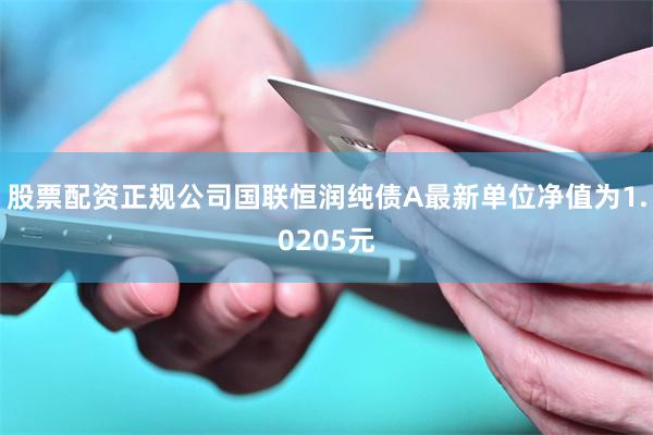 股票配资正规公司国联恒润纯债A最新单位净值为1.0205元