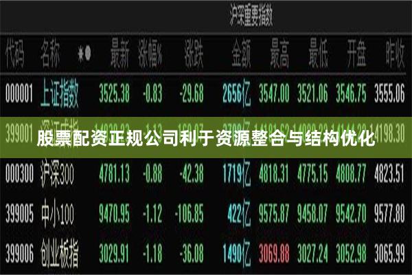 股票配资正规公司利于资源整合与结构优化